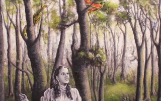 Juan Antonio Mañas - El lenguaje de los pájaros - 12 x 12 cm Óleo sobre papel 2014