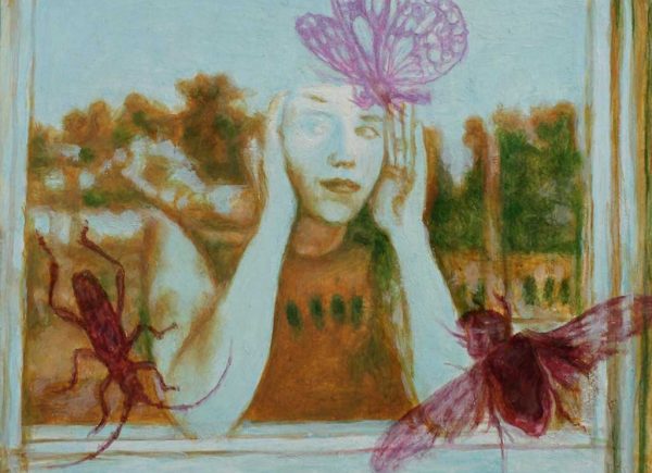 Juan Antonio Mañas - Señorita Butterfly - 12 x 12 cm Óleo sobre papel 2014