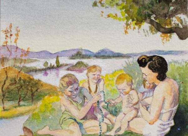 Brigitte Szenczi - Maternidad - 12 x 12 cm Acuarela sobre papel 2014